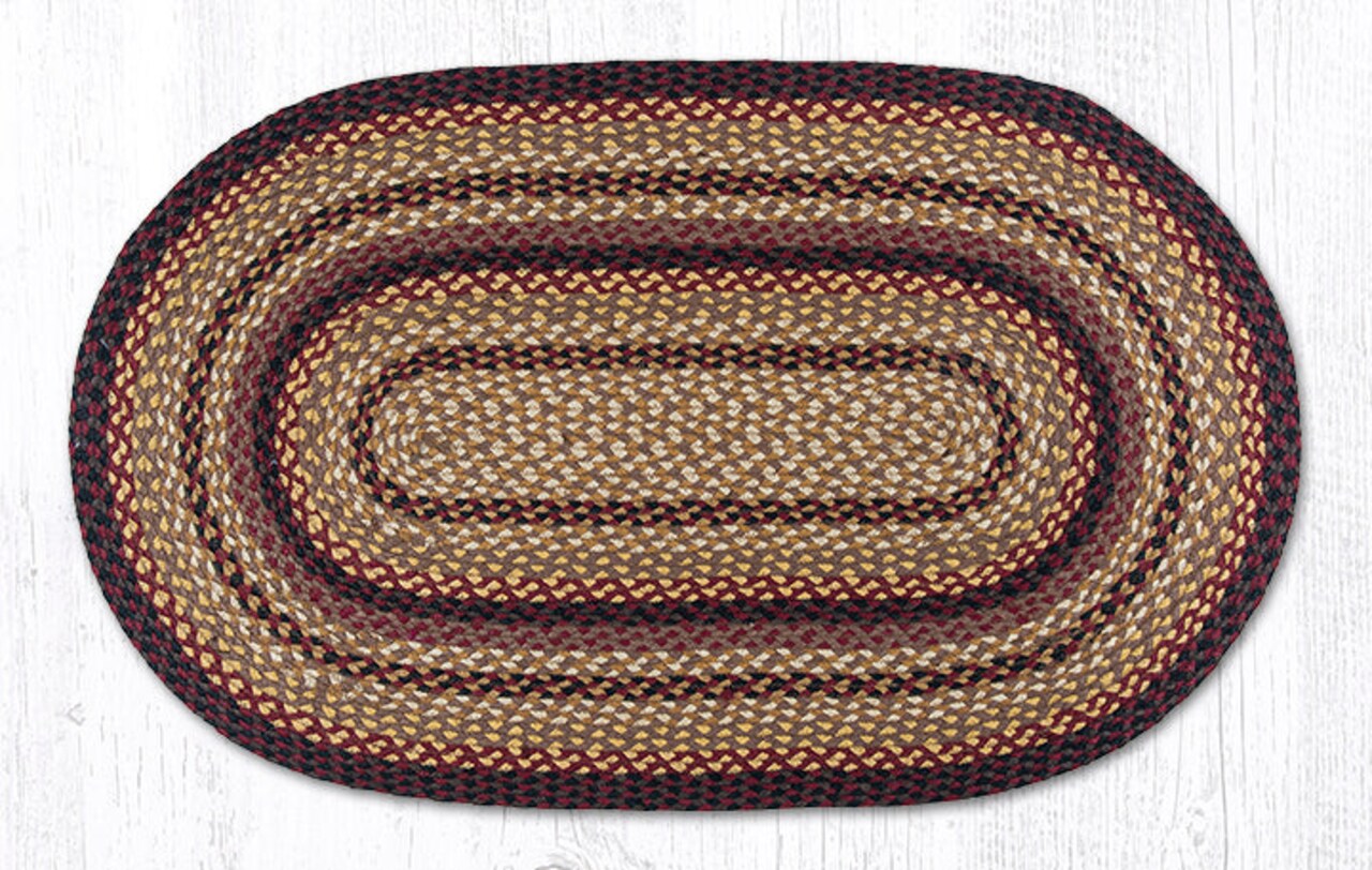 Earth Rugs C-371 Black Cherry / Chocolate / Cream Oval Braided Rug 27" x 45"